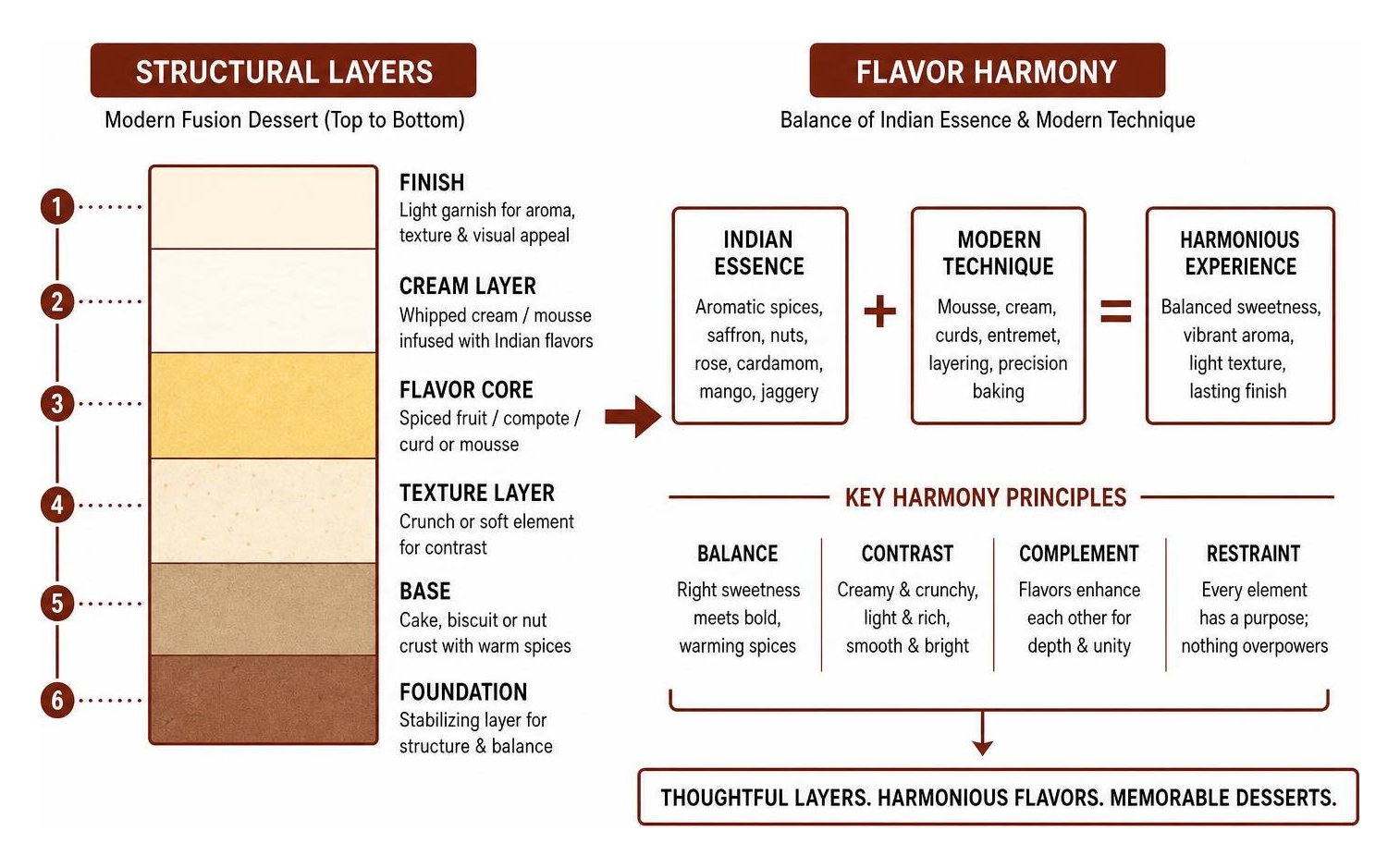 Structural layers and flavor harmony of modern fusion desserts